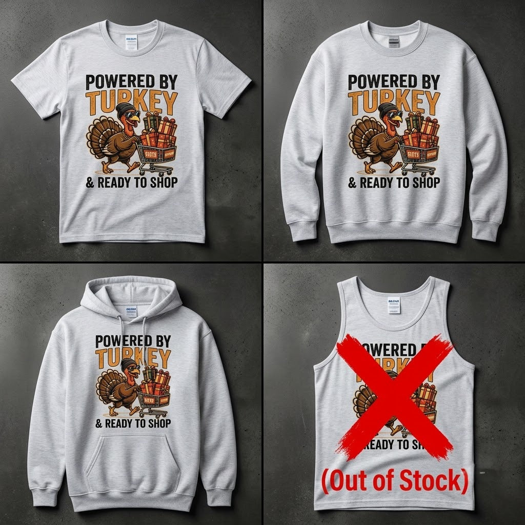 Powered By Turkey Ready To Shop Black Friday Gift (T-Shirt, Sweatshirt, Hoodie)