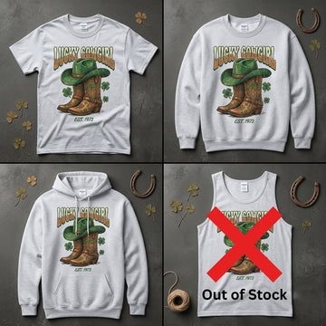 Lucky Cowgirl Retro Western St Patricks Day Gift (T-Shirt, Sweatshirt, Hoodie)