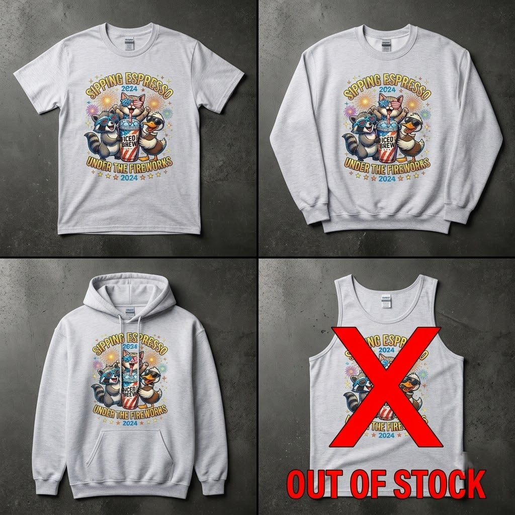 Sipping Espresso Under The Fireworks Funny New Year Coffee Gift (T-Shirt, Sweatshirt, Hoodie)
