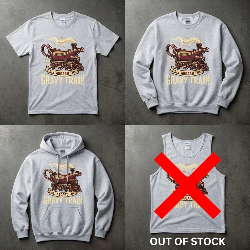 All Aboard The Gravy Train Funny Thanksgiving Gift (T-Shirt, Sweatshirt, Hoodie)