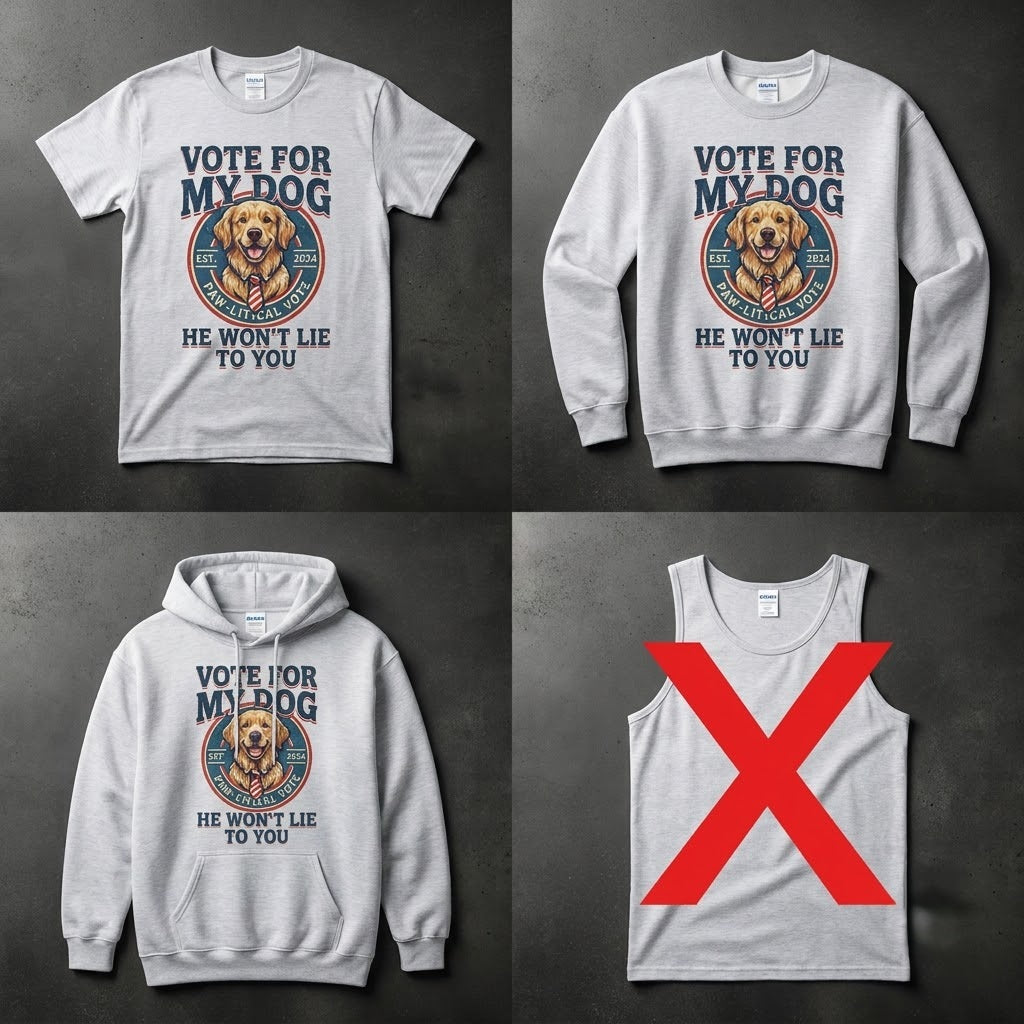 Vote For My Dog He Won't Lie Funny Election Gift (T-Shirt, Sweatshirt, Hoodie)