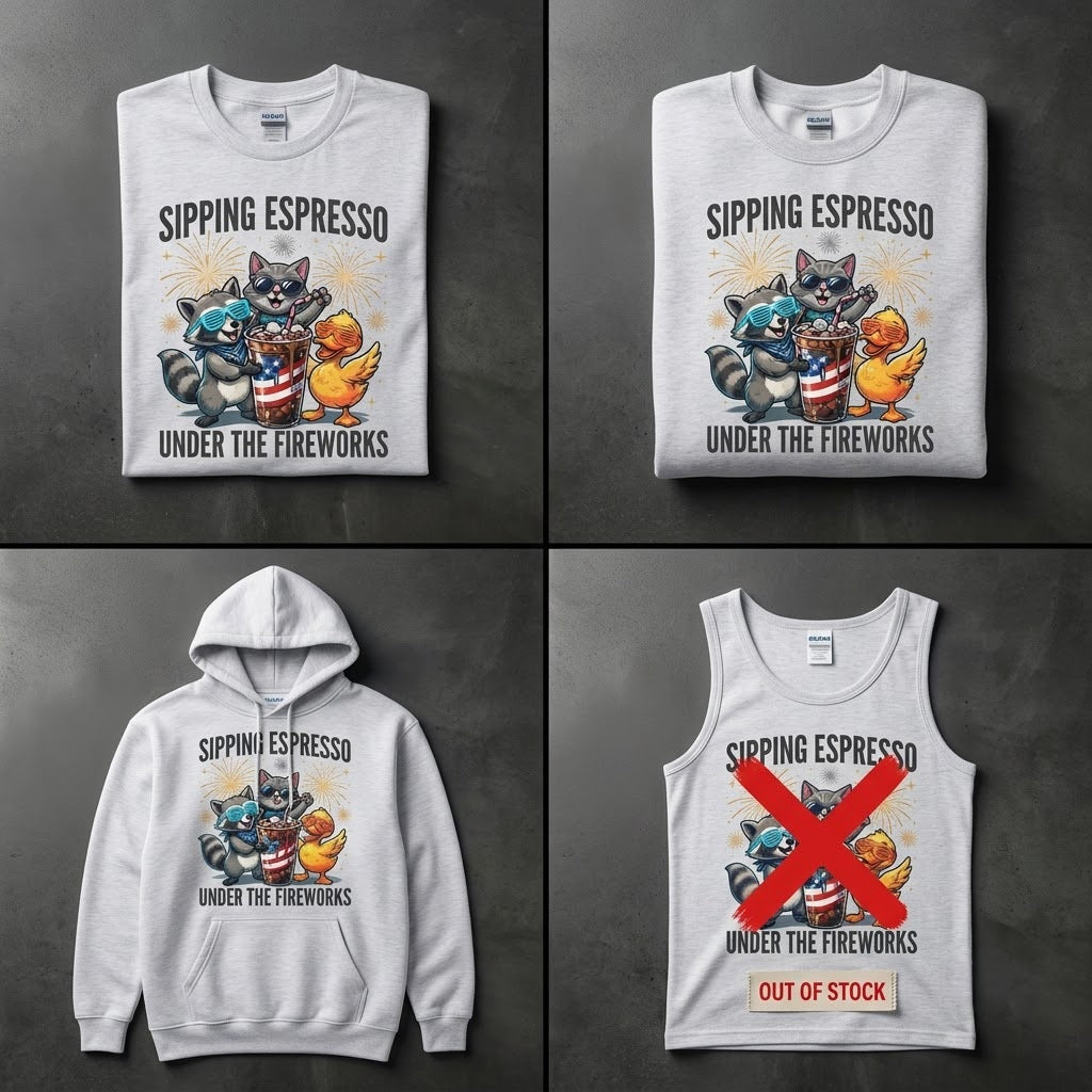 Sipping Espresso Under The Fireworks Funny New Years Gift (T-Shirt, Sweatshirt, Hoodie)
