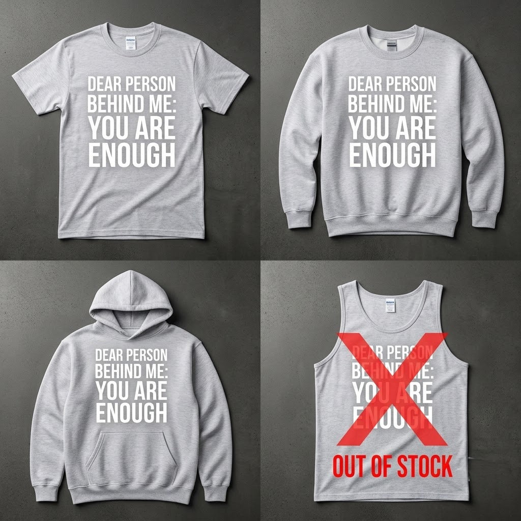Dear Person Behind Me You Are Enough Positivity Gift (T-Shirt, Sweatshirt, Hoodie)