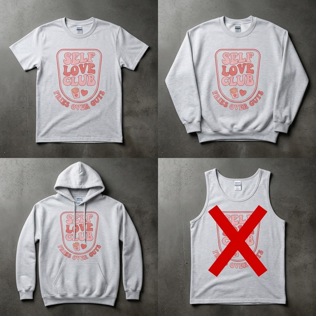 Self Love Club Fries Over Guys Funny Bestie Gift (T-Shirt, Sweatshirt, Hoodie)