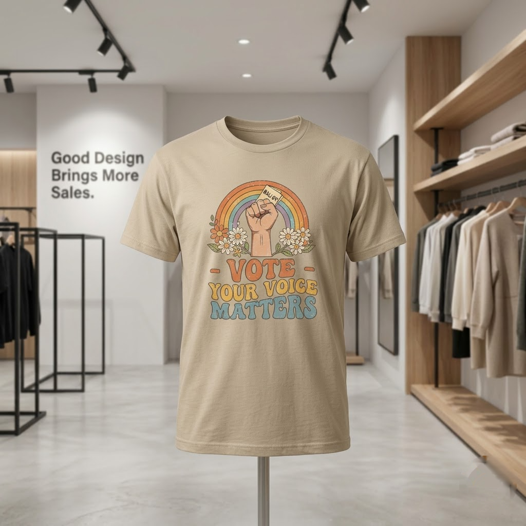 Vote Your Voice Matters Retro Election Gift (T-Shirt, Sweatshirt, Hoodie)