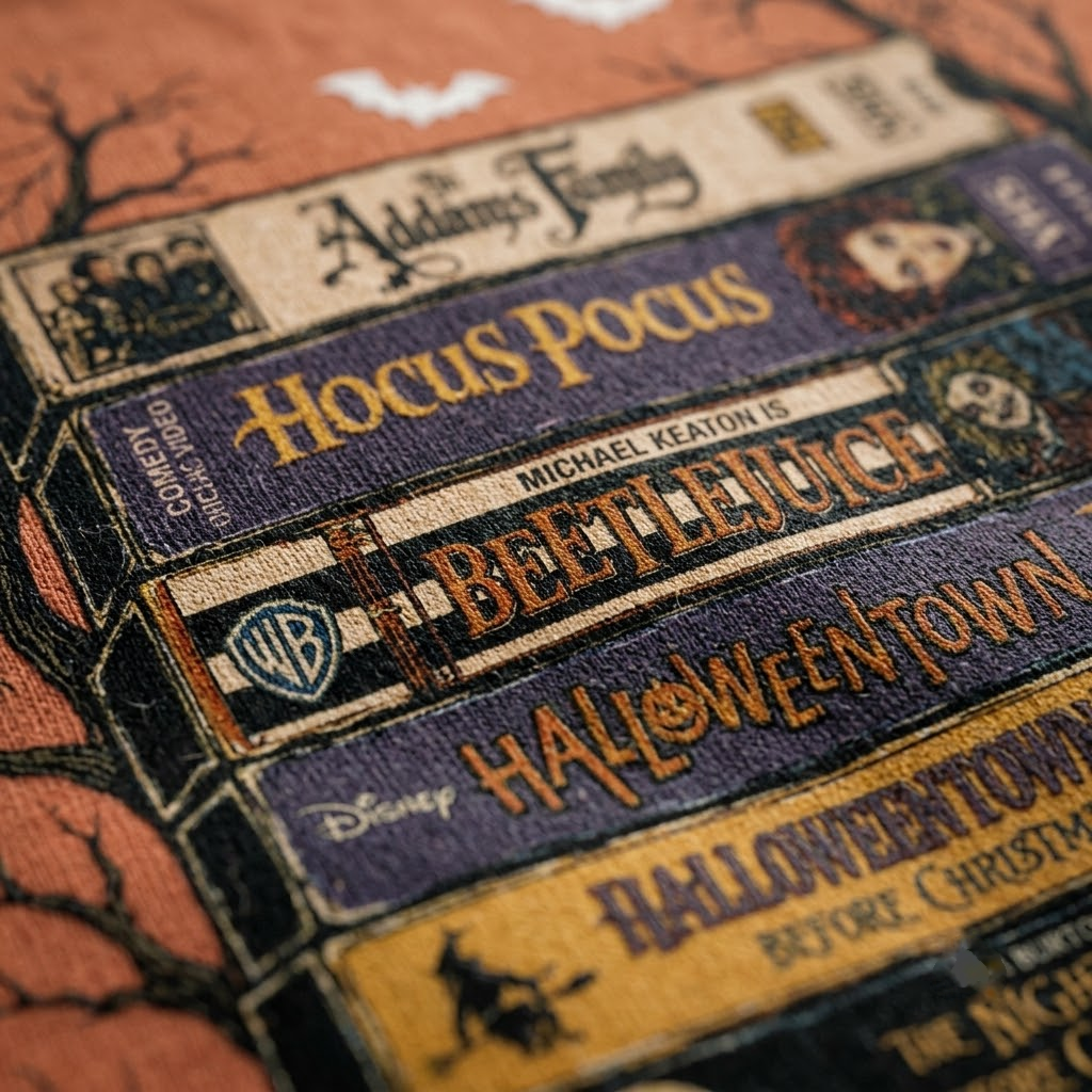 Retro Spooky Movies VHS Shirt, Vintage Halloween Sweatshirt, 90s Spooky Season Hoodie