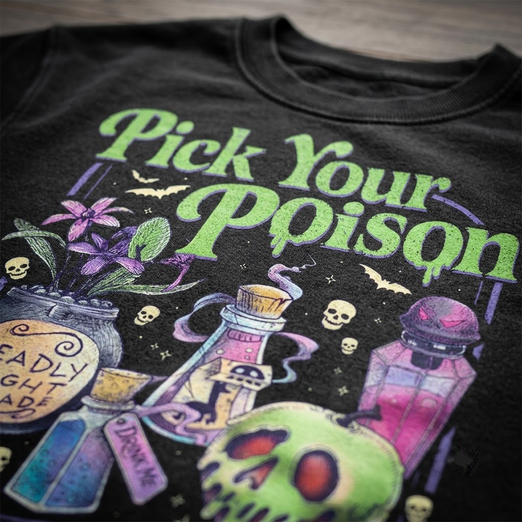 Pick Your Poison Shirt, Witch Potion Halloween Sweatshirt, Spooky Apothecary Hoodie