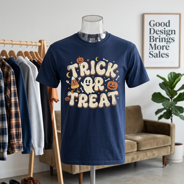 Vintage Collegiate Trick Or Treat Halloween Hoodie - Retro Athletic Varsity Spooky Icons Graphic Sweatshirt