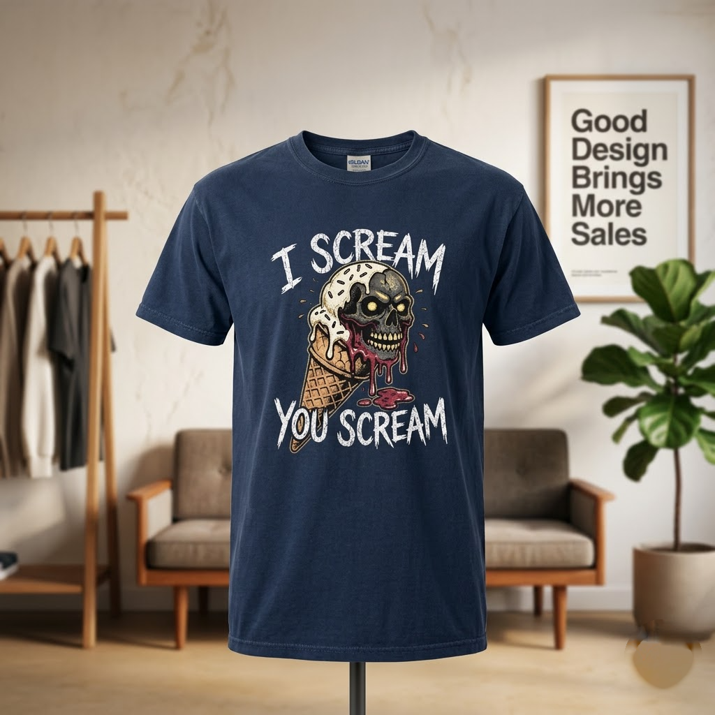 I Scream You Scream Melting Skull Ice Cream Halloween Hoodie - 90s Vintage Skate Streetwear Graphic Sweatshirt
