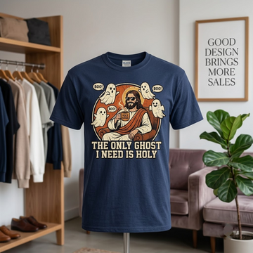 The Only Ghost I Need Is Holy Funny Jesus Halloween Hoodie - 90s Retro Christian Humor Parody Graphic Sweatshirt
