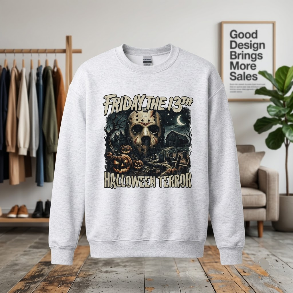 Friday The 13th Halloween Terror Hoodie - Gritty 90s Bootleg Slasher Graphic Sweatshirt