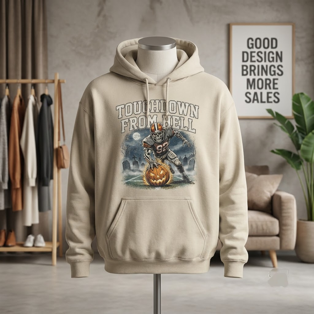 Spooky Innings Zombie Baseball Halloween Hoodie - Retro 80s Slasher Athletic Graphic Sweatshirt