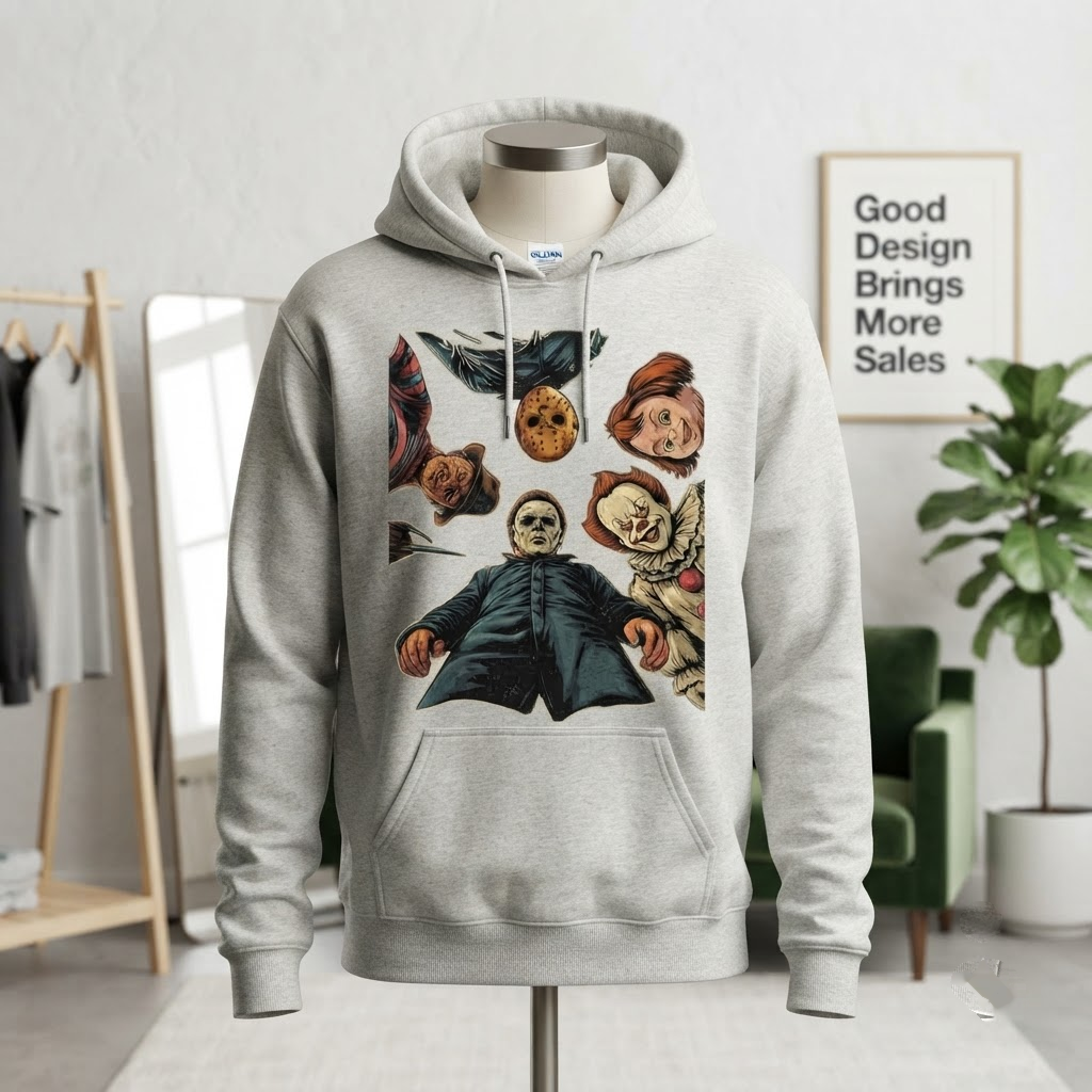 Horror Villains Squad POV - Classic Slasher Icons Halloween T-Shirt, Sweatshirt, Hoodie