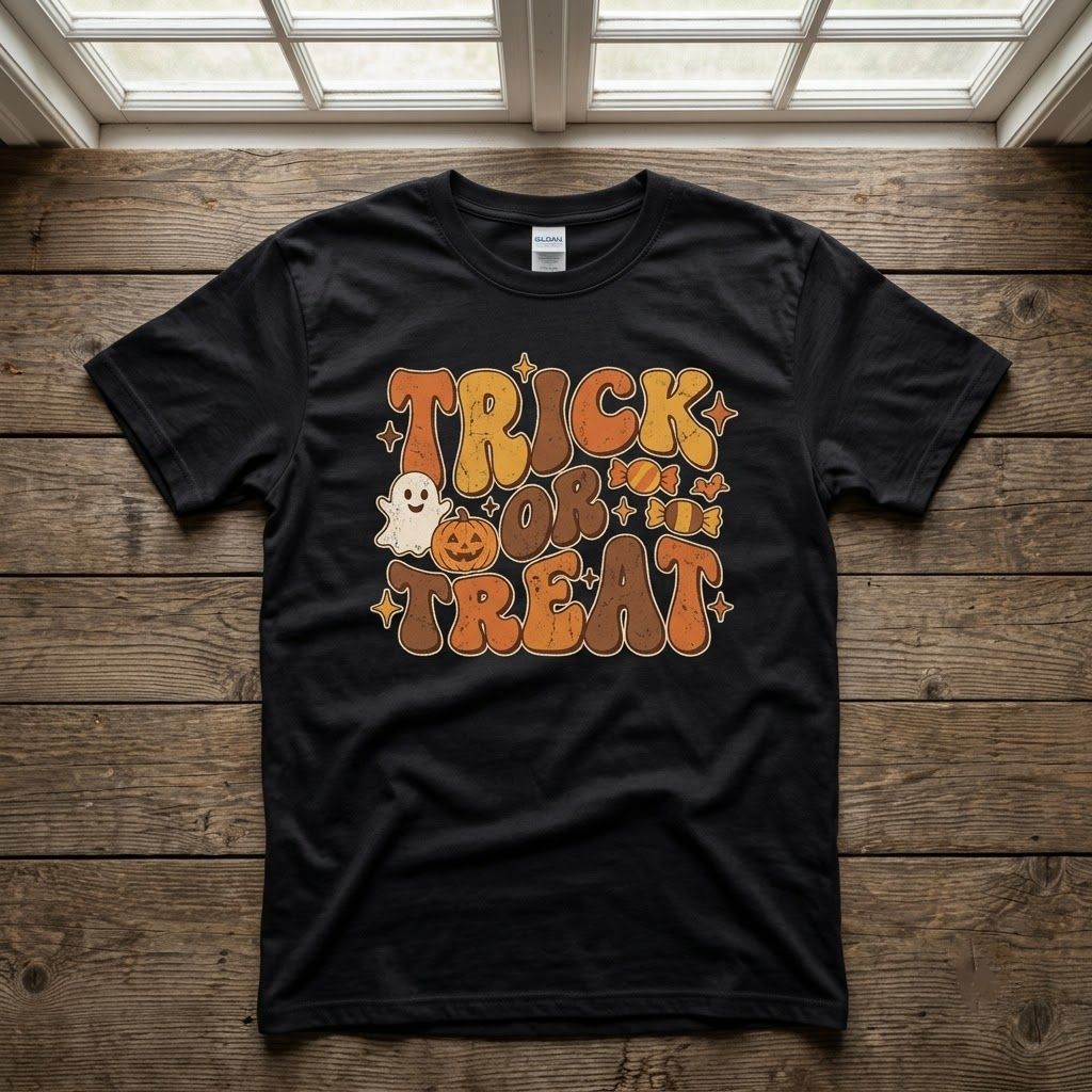 Vintage Rubber Hose Trick Or Treat Halloween Hoodie - 1930s Cartoon Spooky Icons Graphic Sweatshirt