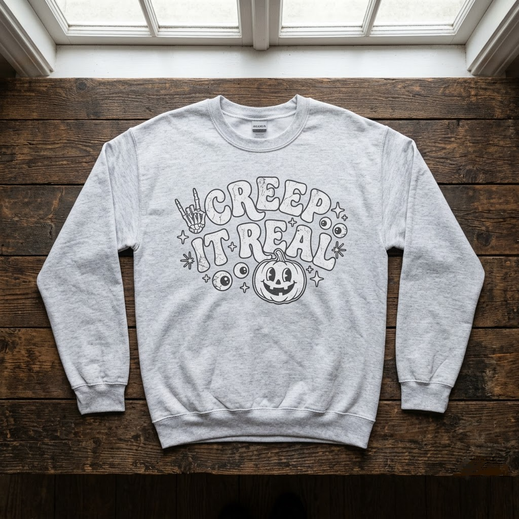Creep It Real Vintage Halloween Hoodie - 1930s Rubber Hose Skeleton Hand Graphic Sweatshirt