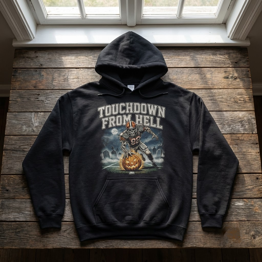 Spooky Innings Zombie Baseball Halloween Hoodie - Retro 80s Slasher Athletic Graphic Sweatshirt