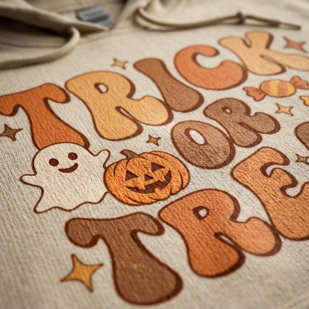 Vintage Rubber Hose Trick Or Treat Halloween Hoodie - 1930s Cartoon Spooky Icons Graphic Sweatshirt