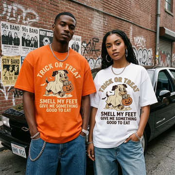 Trick Or Treat Give Me Bones Ghost Dog Halloween Hoodie - Vintage Rubber Hose Dog Mom Graphic Sweatshirt