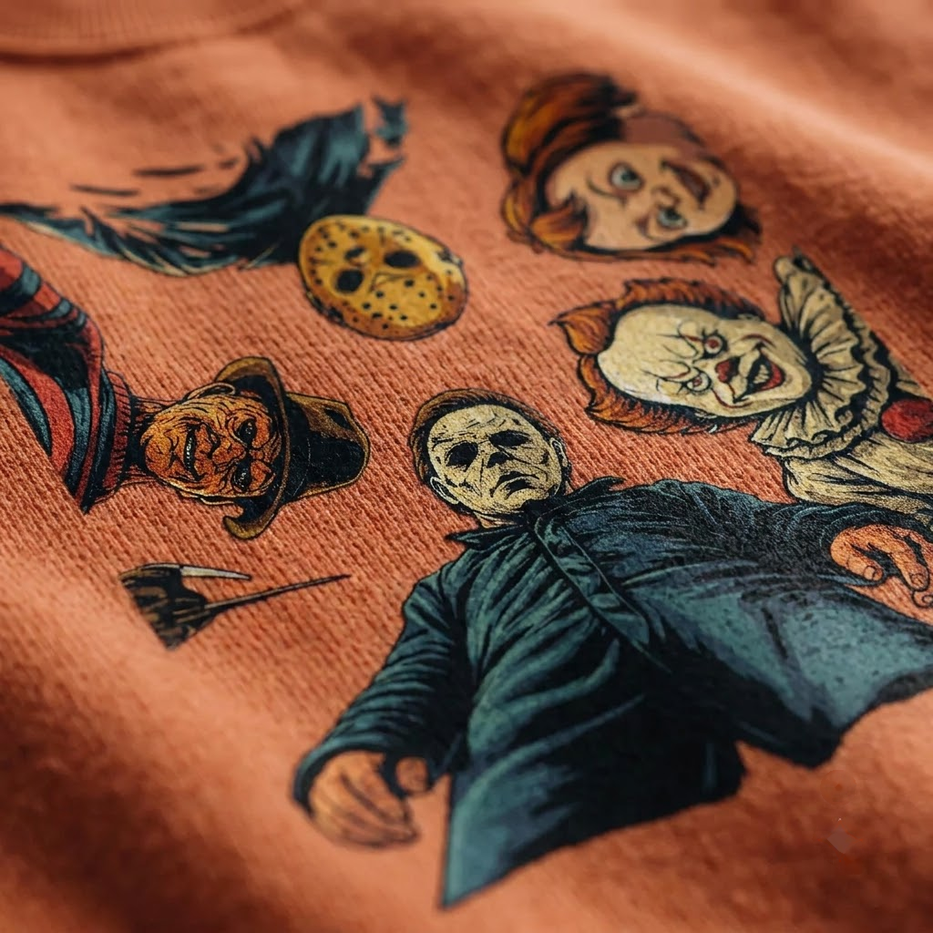 Horror Villains Squad POV - Classic Slasher Icons Halloween T-Shirt, Sweatshirt, Hoodie
