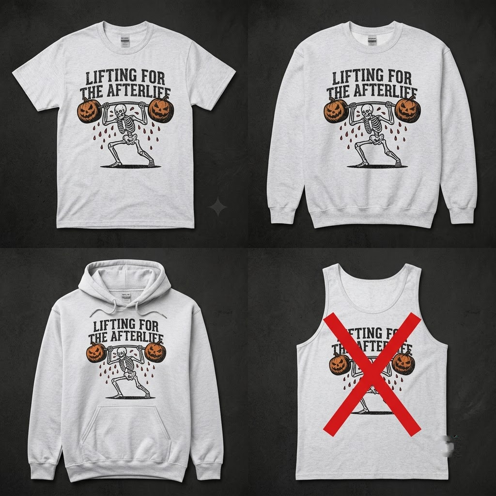 Lifting For The Afterlife Skeleton Gym Halloween Hoodie - Funny Fitness Weightlifting Graphic Sweatshirt