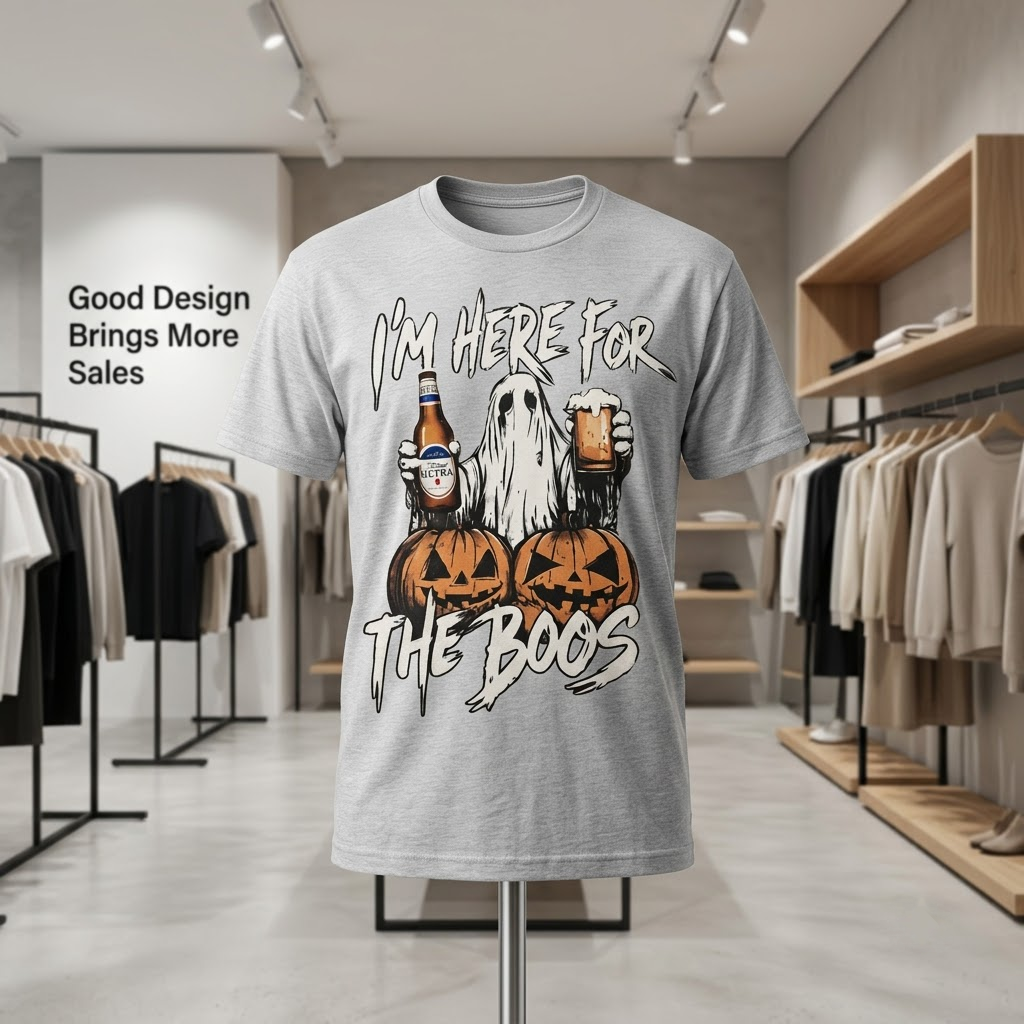 Funny I'm Here For The Boos Ghost Drinking Beer - Halloween Party T-Shirt, Sweatshirt, Hoodie