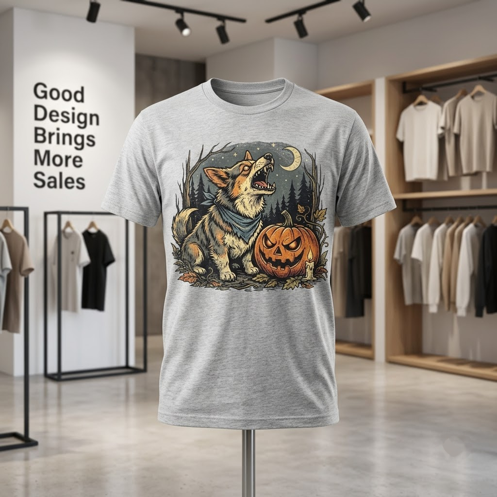 Howling Werewolf Corgi Shirt, Spooky Pumpkin Full Moon Halloween T-Shirt, Sweatshirt, Hoodie