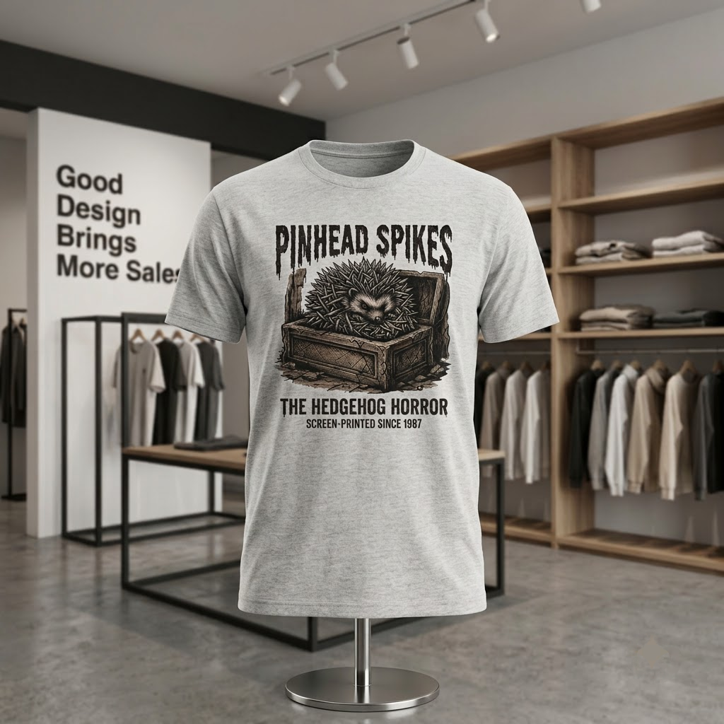 Pinhead Spikes The Hedgehog Horror Shirt, Vintage Spooky Porcupine Halloween T-Shirt, Sweatshirt, Hoodie
