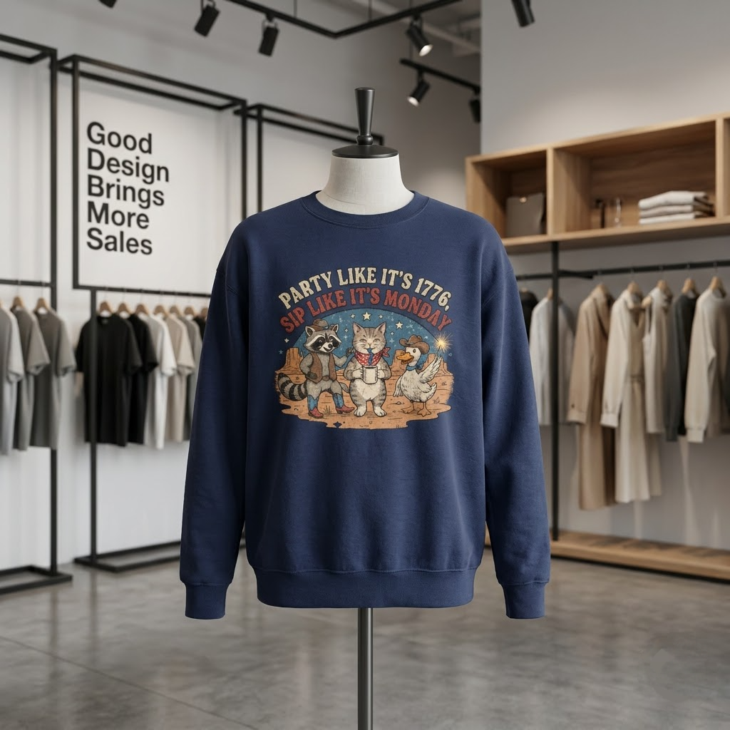 Party Like Its 1776 Sip Like Its Monday Funny Western Coffee Gift (T-Shirt, Sweatshirt, Hoodie)
