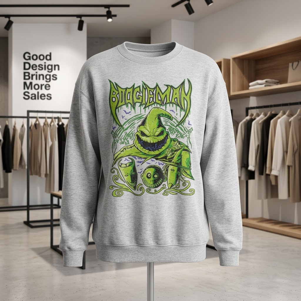 Vintage Heavy Metal Boogieman - Edgy Rock Band Spooky Monster T-Shirt, Sweatshirt, Hoodie
