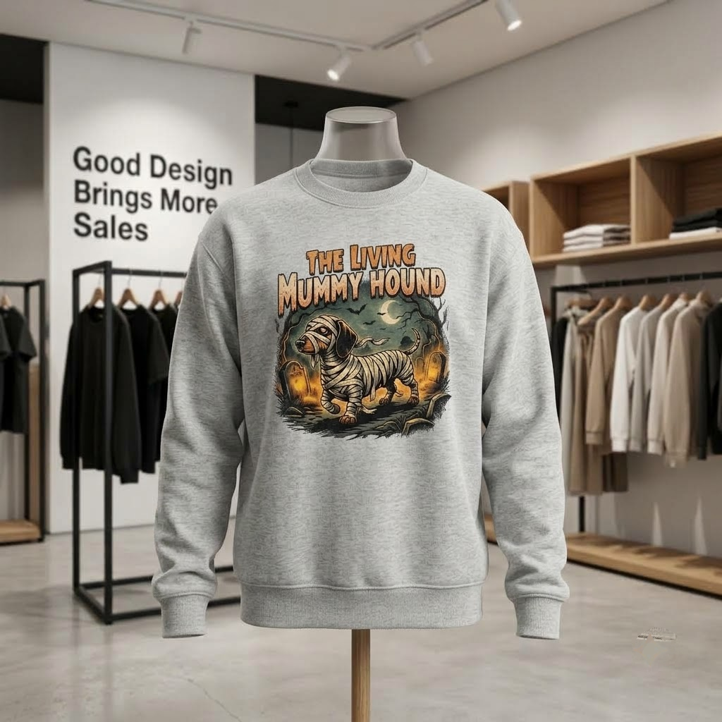 The Living Mummy Hound Shirt, Vintage Dachshund Dog Halloween T-Shirt, Sweatshirt, Hoodie