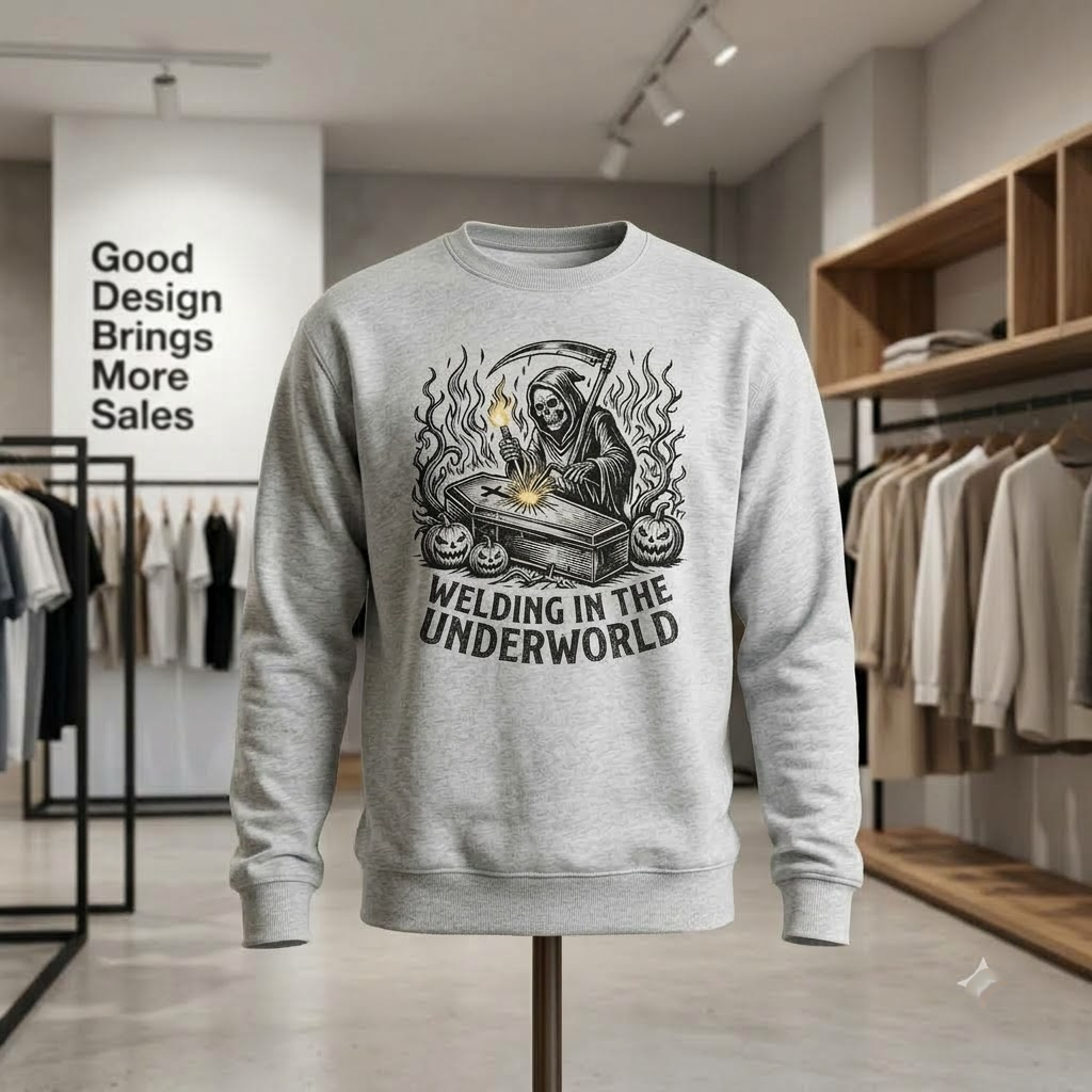 Welding In The Underworld Shirt, Grim Reaper Welder Halloween T-Shirt, Sweatshirt, Hoodie
