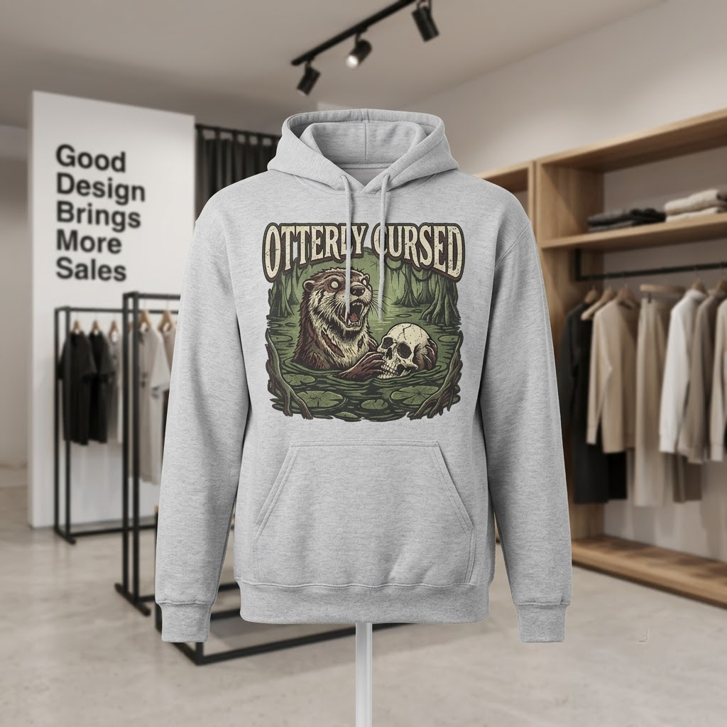 Otterly Cursed Shirt, Vintage Zombie Otter Skull Swamp Halloween T-Shirt, Sweatshirt, Hoodie