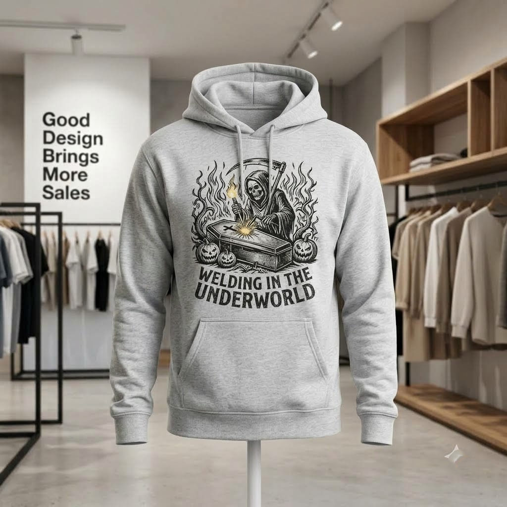 Welding In The Underworld Shirt, Grim Reaper Welder Halloween T-Shirt, Sweatshirt, Hoodie