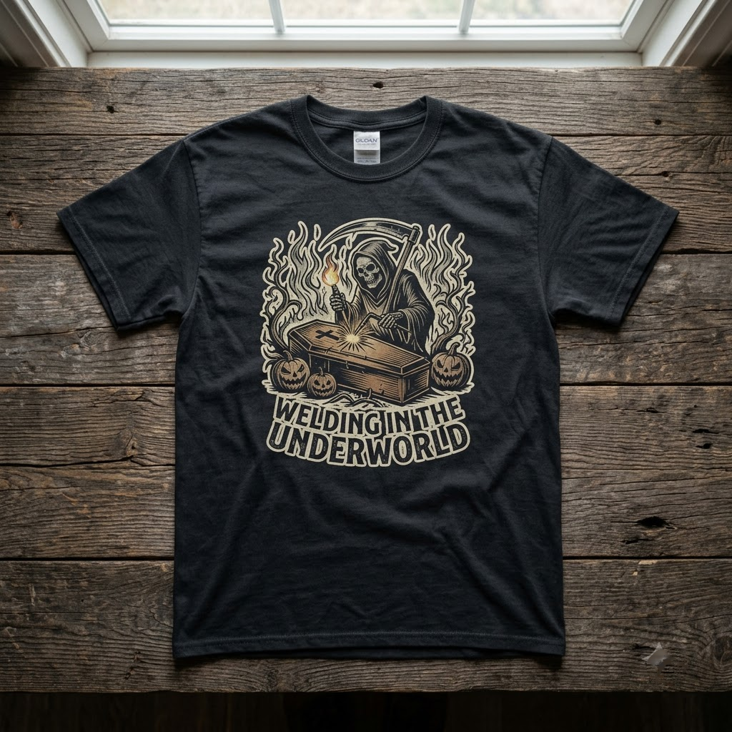 Welding In The Underworld Shirt, Grim Reaper Welder Halloween T-Shirt, Sweatshirt, Hoodie