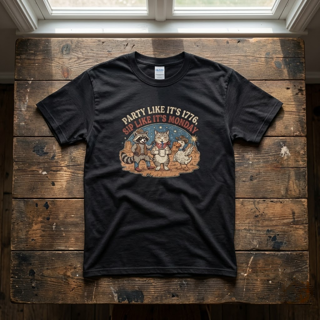 Party Like Its 1776 Sip Like Its Monday Funny Western Coffee Gift (T-Shirt, Sweatshirt, Hoodie)