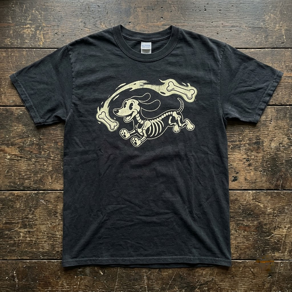 Vintage Skeleton Dog Shirt, Retro Cartoon Spooky Puppy Halloween T-Shirt, Sweatshirt, Hoodie