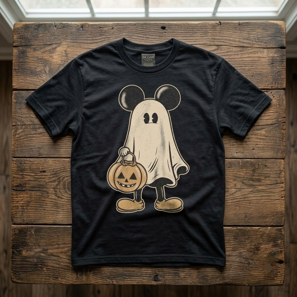 Couples Matching Mouse Ears Ghost Trick Or Treat - His and Hers Theme Park Halloween T-Shirt, Sweatshirt, Hoodie