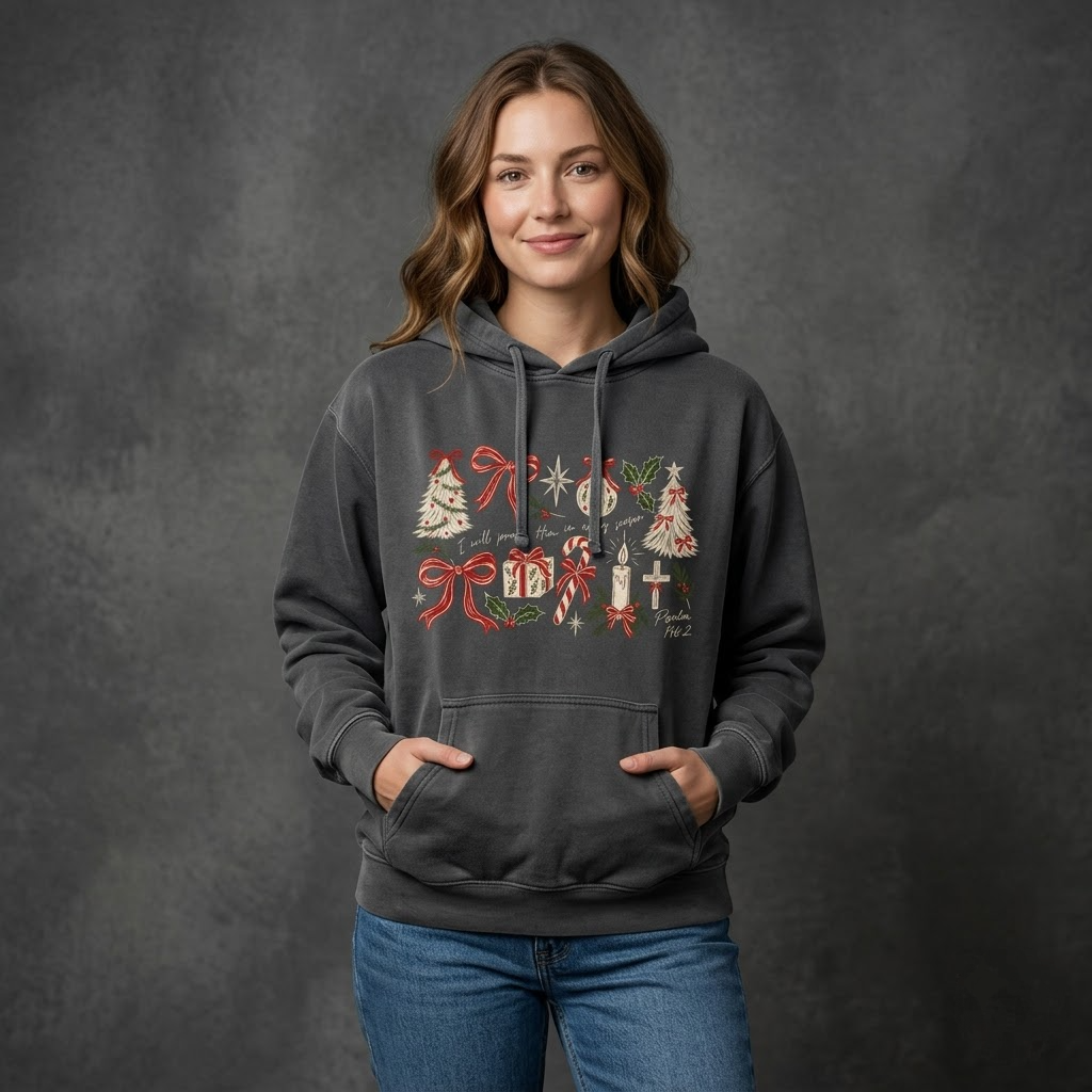 Comfort Colors I Will Praise Him Every Season Shirt Religious Christmas T-Shirt Retro Christian Holiday Tee Religious Merry Doodle Tshirt