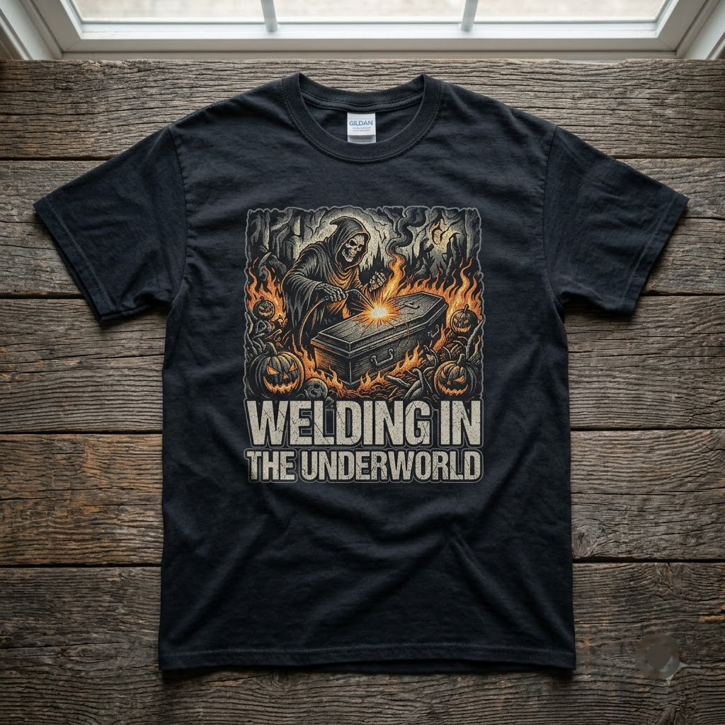 Welding In The Underworld Shirt, Grim Reaper Welder Halloween T-Shirt, Sweatshirt, Hoodie