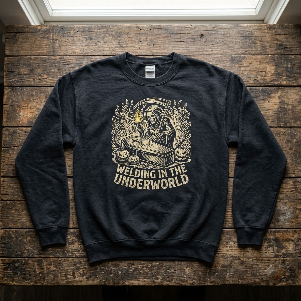Welding In The Underworld Shirt, Grim Reaper Welder Halloween T-Shirt, Sweatshirt, Hoodie