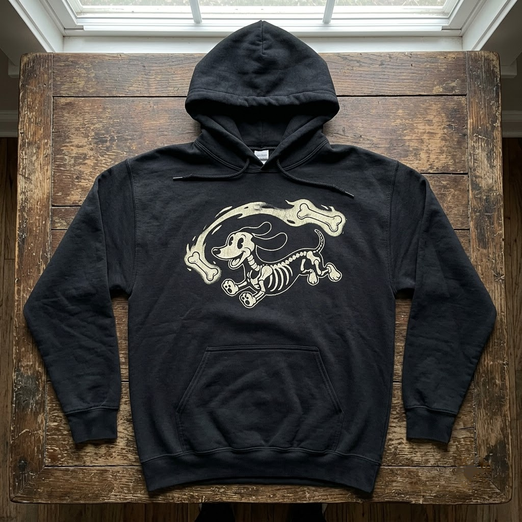 Vintage Skeleton Dog Shirt, Retro Cartoon Spooky Puppy Halloween T-Shirt, Sweatshirt, Hoodie