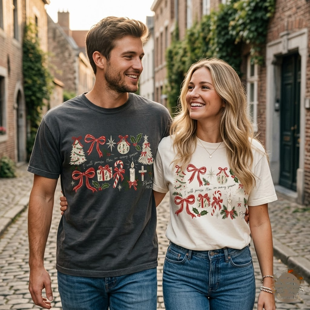Comfort Colors I Will Praise Him Every Season Shirt Religious Christmas T-Shirt Retro Christian Holiday Tee Religious Merry Doodle Tshirt