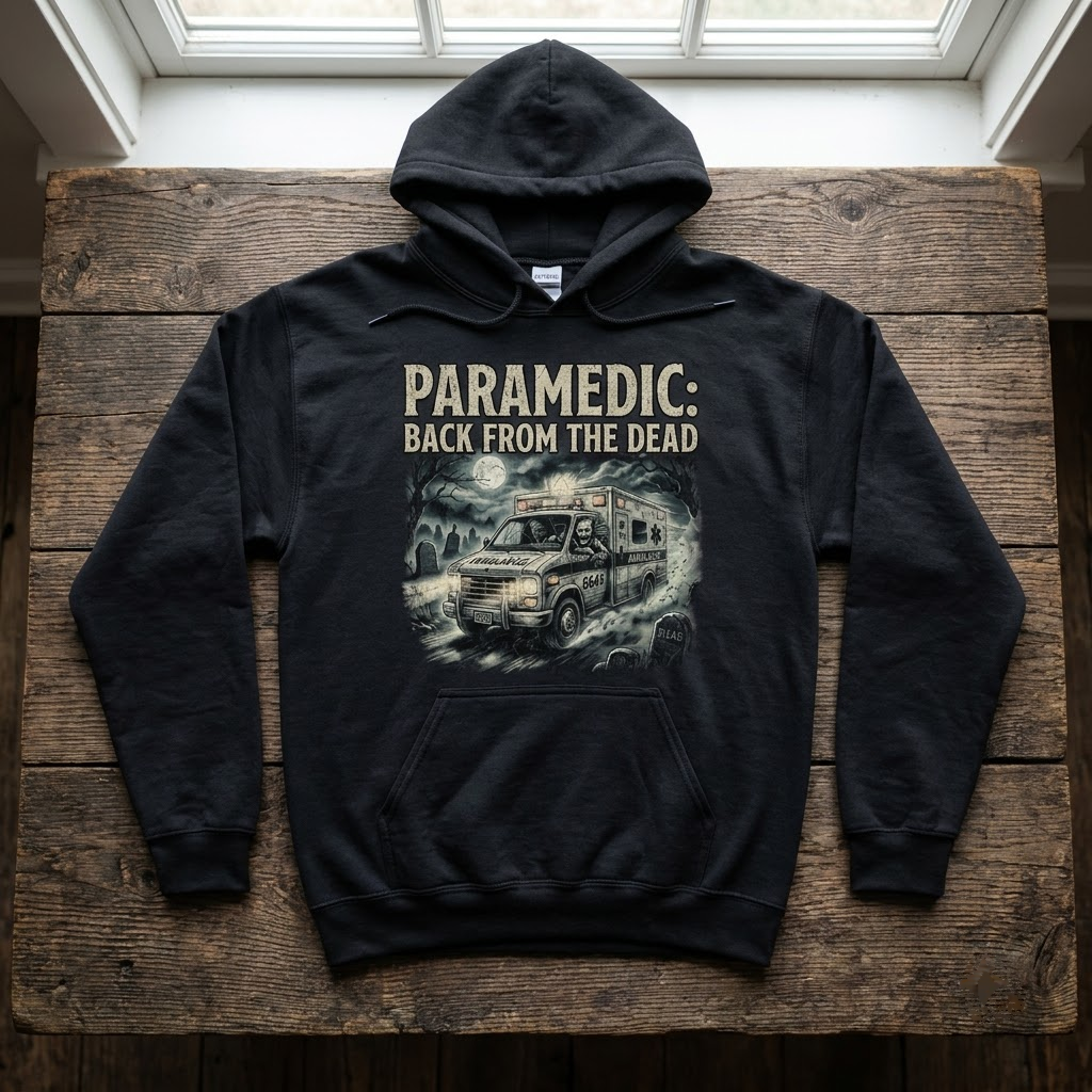 Paramedic Back From The Dead Shirt, Vintage Spooky Ambulance Halloween T-Shirt, Sweatshirt, Hoodie