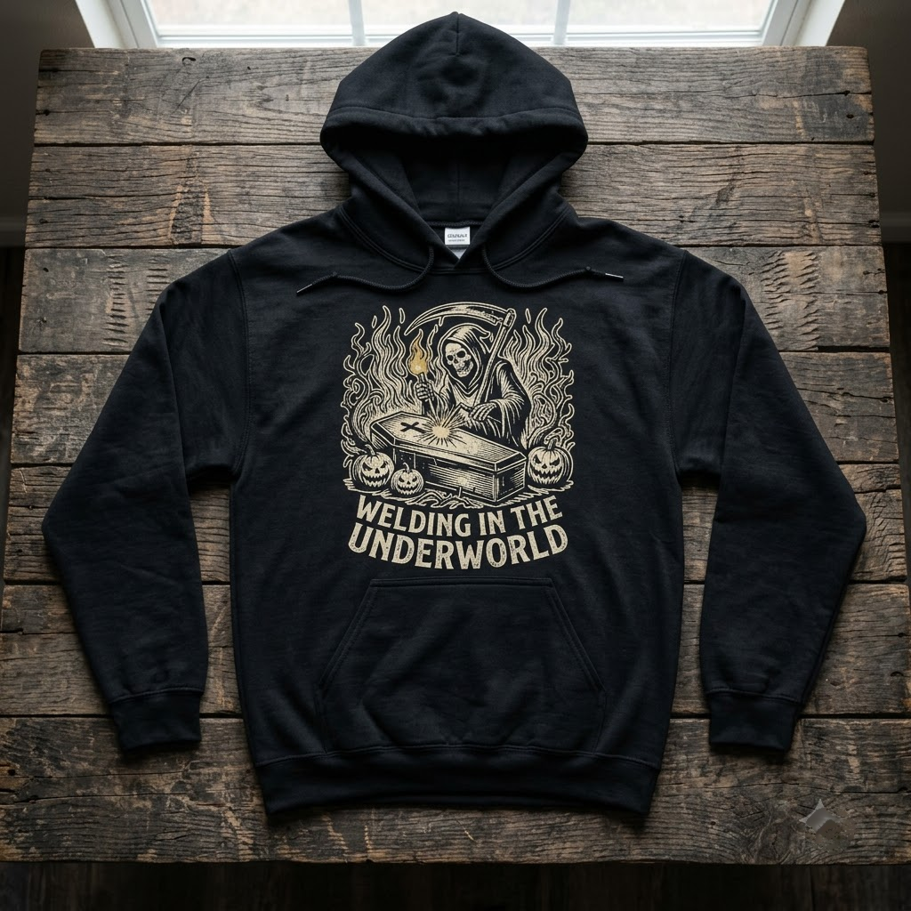 Welding In The Underworld Shirt, Grim Reaper Welder Halloween T-Shirt, Sweatshirt, Hoodie