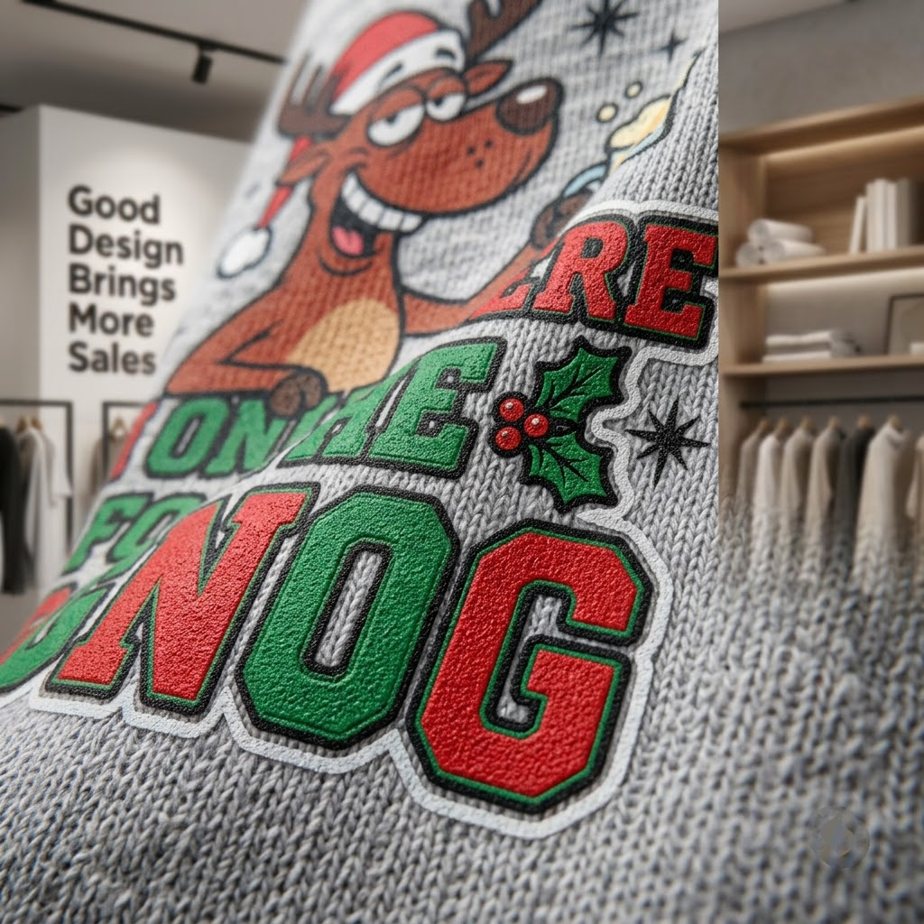 Funny I'm Only Here For The Eggnog Shirt, Reindeer Christmas Sweatshirt, Holiday Party Drinking Hoodie