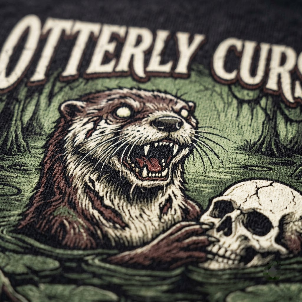 Otterly Cursed Shirt, Vintage Zombie Otter Skull Swamp Halloween T-Shirt, Sweatshirt, Hoodie