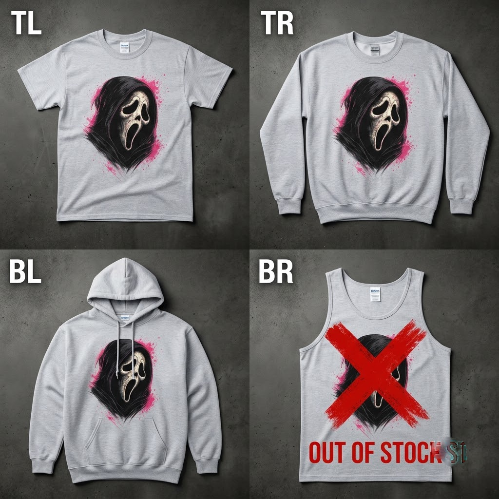 Grunge Pink Splatter Screaming Ghost - Edgy Slasher Horror T-Shirt, Sweatshirt, Hoodie