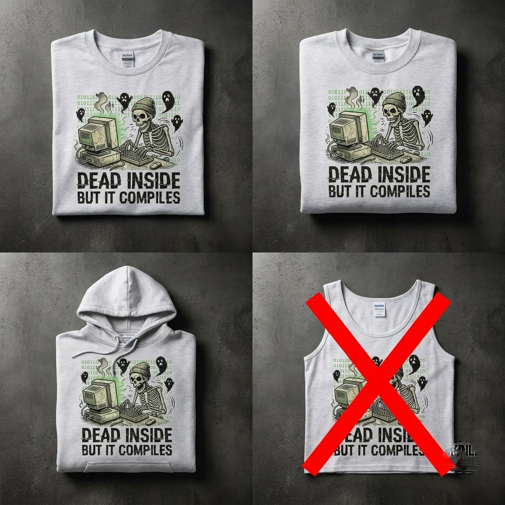 Dead Inside But It Compiles Shirt, Funny Programmer Skeleton Halloween T-Shirt, Sweatshirt, Hoodie