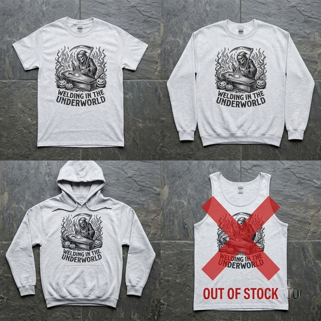 Welding In The Underworld Shirt, Grim Reaper Welder Halloween T-Shirt, Sweatshirt, Hoodie